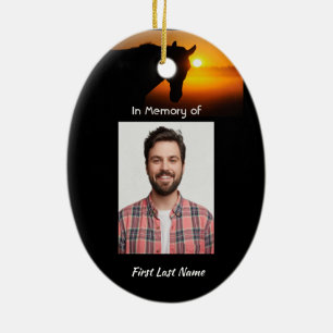 Adorno De Cerámica Fotos conmemorativas Oración Caballo Occidental