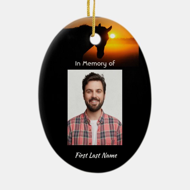 Adorno De Cerámica Fotos conmemorativas Oración Caballo Occidental (Atrás)