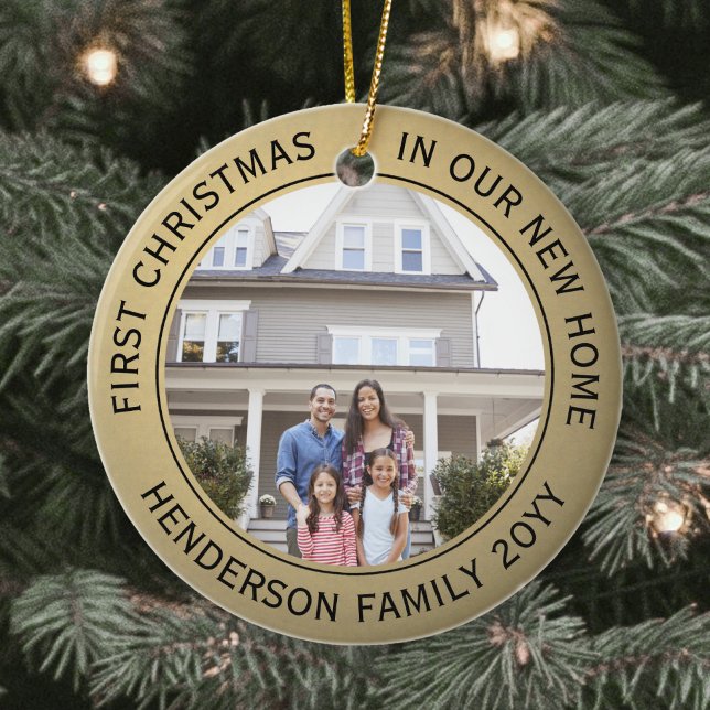 Adorno De Cerámica Fotos de 2 casas Primera Navidad Nuevo hogar Faux  (Subido por el creador)