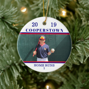 Adorno De Cerámica Fotos de béisbol de Cooperstown Datos divertidos s