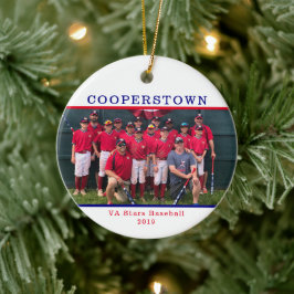 Adorno De Cerámica Fotos de equipos de béisbol de Cooperstown NY Nomb