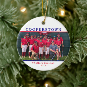 Adorno De Cerámica Fotos de equipos de béisbol de Cooperstown NY Nomb