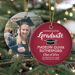 Adorno De Cerámica Fotos de graduación roja