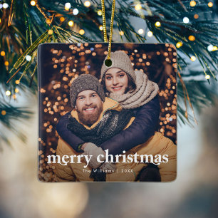 Adorno De Cerámica Fotos de la pareja moderna de Feliz Navidad