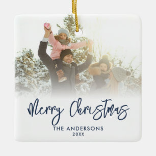 Adorno De Cerámica Fotos de Merry Christmas Modern Script 2