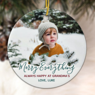 Adorno De Cerámica Fotos de Merry Everything Grandparent Navidades