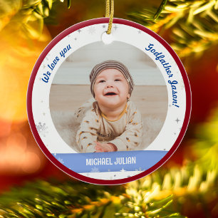 Adorno De Cerámica Fotos de niños gemelos Padrino primera Navidad beb