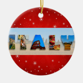 Adorno De Cerámica Fotos de viajes en Italia Navidades Snowflake