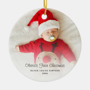 Adorno De Cerámica Fotos del 1er bebé en Navidad Modernas