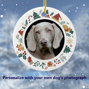 Adorno De Cerámica Fotos DIY en Imágenes de Navidad Borde de Mascotas