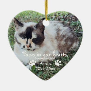 Adorno De Cerámica Fotos en nuestro corazón en memoria de Mascotas, P