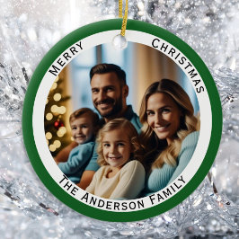 Adorno De Cerámica Fotos Familiares de Navidad Personalizadas con Nom