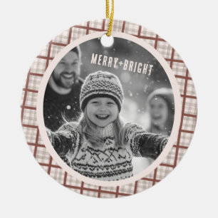 Adorno De Cerámica Fotos personalizadas de Navidad con cuadros escoce