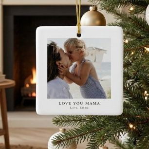 Adorno De Cerámica Fotos personalizadas "Te Amo Mamá" v