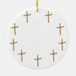 Adorno De Cerámica Fotos religiosas personalizadas: Bebé dorado cruce