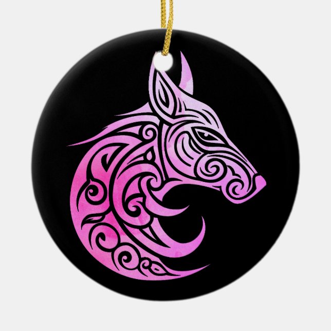 Adorno De Cerámica Fox nórdica célica (Frente)