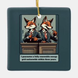 Adorno De Cerámica Fox presidencial - Gracioso animal satírico