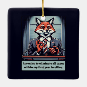 Adorno De Cerámica Fox presidencial - Gracioso animal satírico