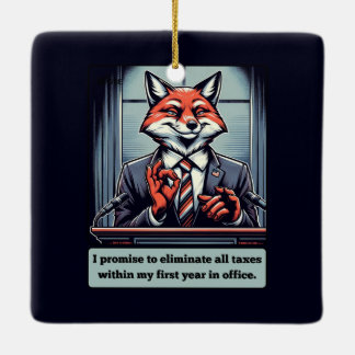 Adorno De Cerámica Fox presidencial - Gracioso animal satírico