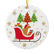 Fox Red Labrador Silhouette Navidad Sleigh