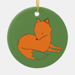 Adorno De Cerámica Fox Rojo Ornament Fox