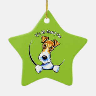 Adorno De Cerámica Fox terrier IAAM del alambre