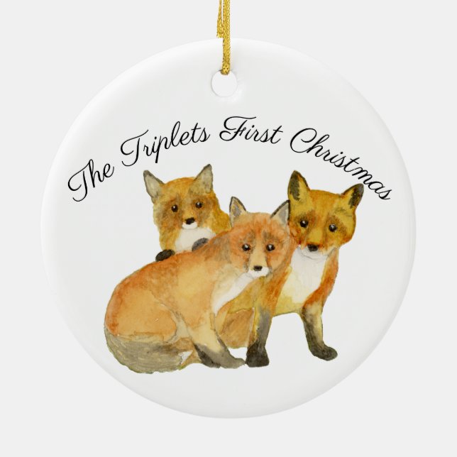 Adorno De Cerámica Fox Triplets (Atrás)