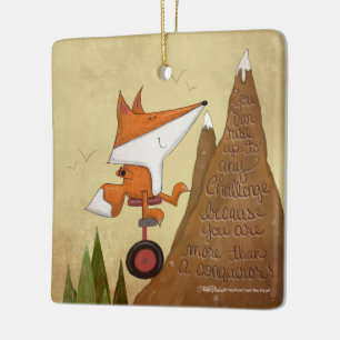 Adorno De Cerámica Fox Unicyclist-More than a Conquistador