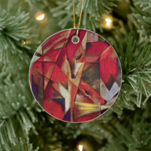 Adorno De Cerámica Foxes de Franz Marc, arte abstracto vintage del cu