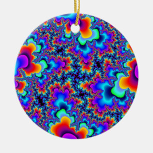 Adorno De Cerámica Fractal arcoiris