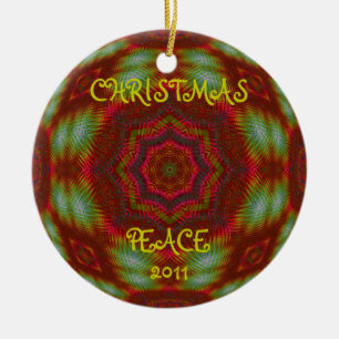 Adorno De Cerámica Fractal caleidoscópico personalizado Ornament.2
