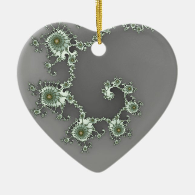 Adorno De Cerámica Fractal de Navidades Alien Gray (Frente)