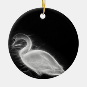 Adorno De Cerámica Fractal del cisne