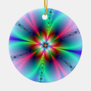 Adorno De Cerámica Fractal del flower power