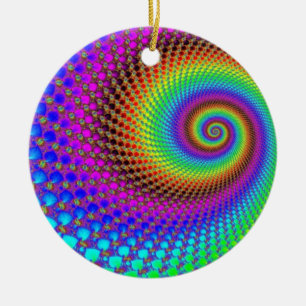 Adorno De Cerámica Fractal espiral abstracta