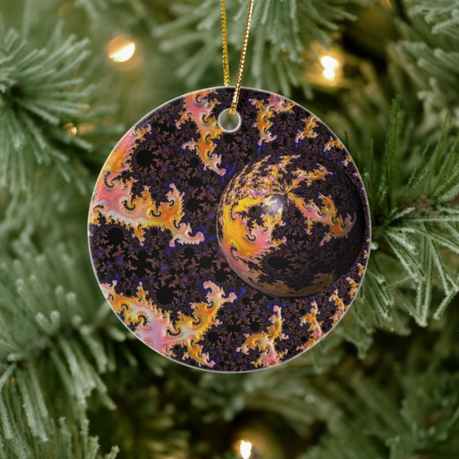 Adorno De Cerámica Fractal Firestorm Sphere (Árbol)