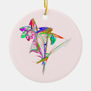 Adorno De Cerámica Fractal - Flor y Bud