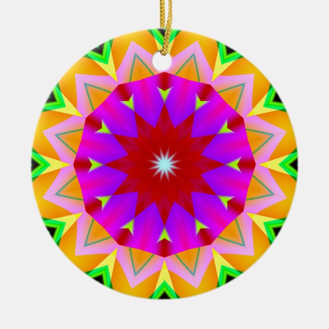 Adorno De Cerámica Fractal Kaleidoscope 04 (Frente)