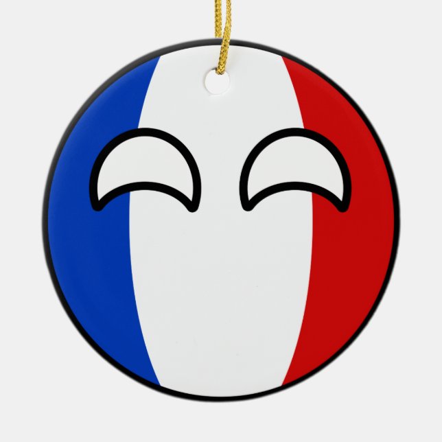 Adorno De Cerámica Francia Geeky que tiende divertida Countryball (Frente)