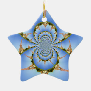 Adorno De Cerámica Francia Paris Torre Eiffel Kaleidoscope Azul Logra