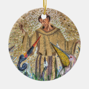 Adorno De Cerámica Francisco Del Mosaico De Asís