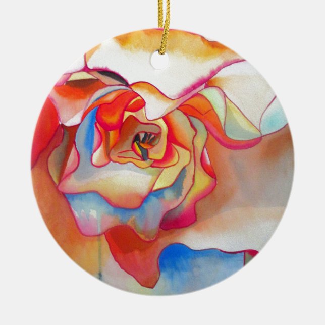 Adorno De Cerámica Fred martin begonia acuarela arte (Frente)