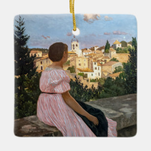 Adorno De Cerámica Frederic Bazille - El vestido rosa