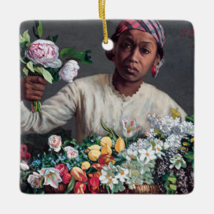 Adorno De Cerámica Frederic Bazille - Joven mujer con peonías
