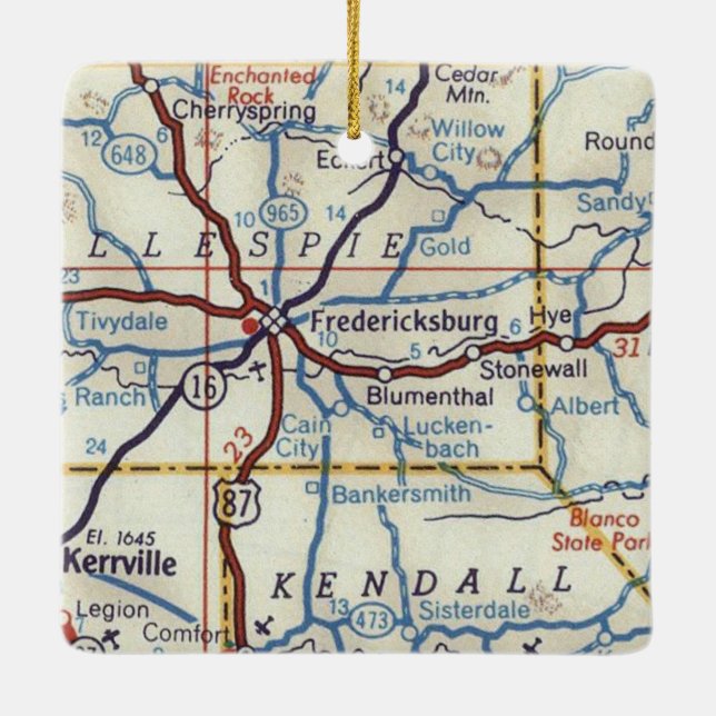 Adorno De Cerámica Fredericksburg TX 1955 (Reverso)