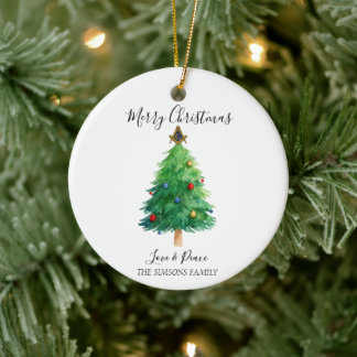 Adorno De Cerámica Freemason Masonic Pine Merry Christmas Tree
