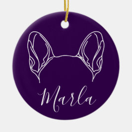Adorno De Cerámica French Bulldog Ornament (Om Logo)