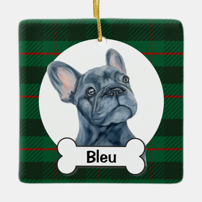 Adorno De Cerámica Frenchie Ornament, French Bulldog  (Anverso)