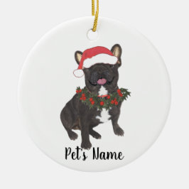 Adorno De Cerámica Frenchie personalizado (cordón negro)