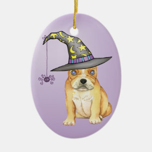 Adorno De Cerámica Frenchie Witch